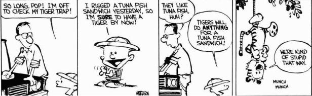 The first ever Calvin & Hobbes strip. 